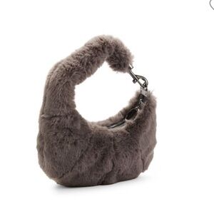 Rebecca Minkoff Gray Faux Fur Mini Hobo Bag